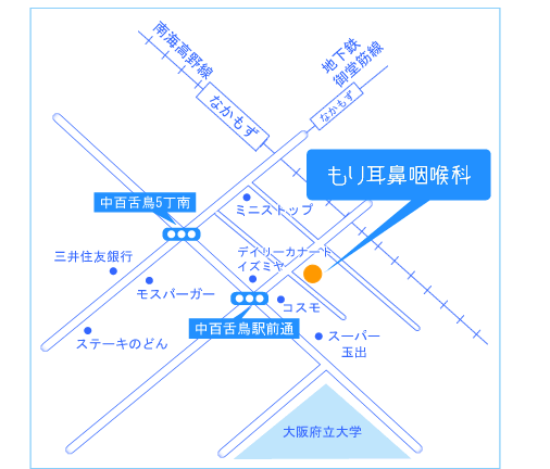 地図 もり耳鼻咽喉科 大阪府 堺市 地図 もり耳鼻咽喉科 大阪府 堺市